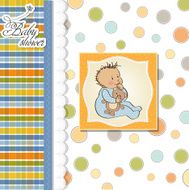 baby announcement card with little boy N2