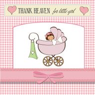 Baby girl announcement card N12