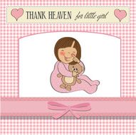 little baby girl play with her teddy bear toy N22