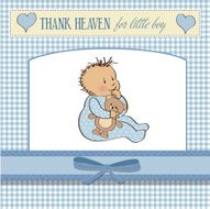 baby announcement card with little boy N3