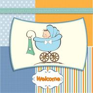 Baby boy announcement card N14