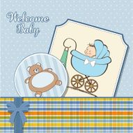 Baby boy announcement card N18