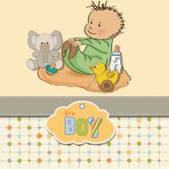 little baby boy play with his toys