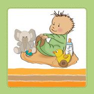 little baby boy play with his toys N3