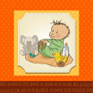 little baby boy play with his toys N11