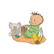 little baby boy play with his toys N14