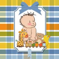 Baby boy shower card N37