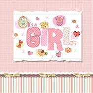 Baby girl shower card N15