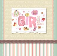 Baby girl shower card N17