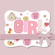 Baby girl shower card N18