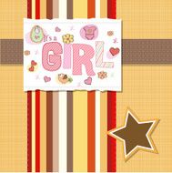 Baby girl shower card N20