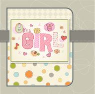 Baby girl shower card N21