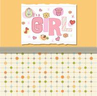 Baby girl shower card N22