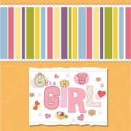Baby girl shower card N23