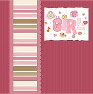 Baby girl shower card N24