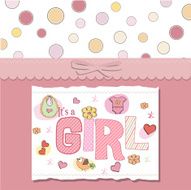 Baby girl shower card N25