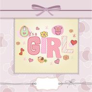 Baby girl shower card N27