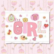 Baby girl shower card N29