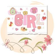Baby girl shower card N30