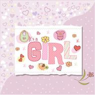 Baby girl shower card N32