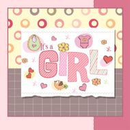 Baby girl shower card N33