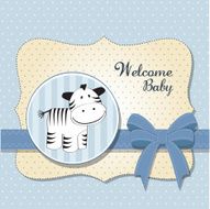 cute baby shower card with zebra N2