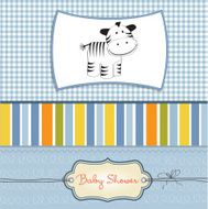 cute baby shower card with zebra N3