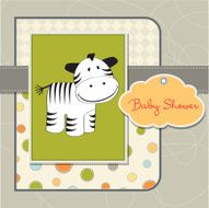 cute baby shower card with zebra N4