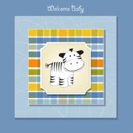 cute baby shower card with zebra N5
