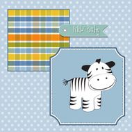 cute baby shower card with zebra N6