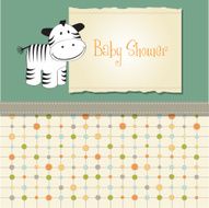 cute baby shower card with zebra N7