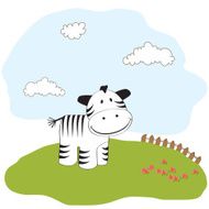 cute baby shower card with zebra N11