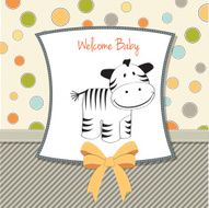 cute baby shower card with zebra N13