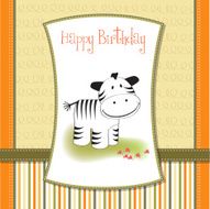 cute baby shower card with zebra N14
