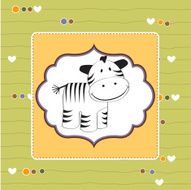 cute baby shower card with zebra N15