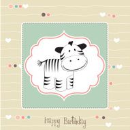 cute baby shower card with zebra N16