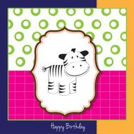 cute baby shower card with zebra N17
