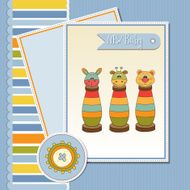 Baby shower card with toys N6