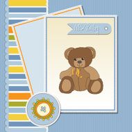 baby greeting card with teddy bear N2