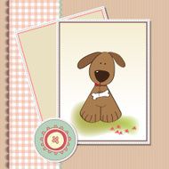 romantic baby shower card with dog