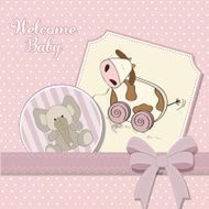 Baby shower card with cute cow toy N8