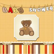 baby shower card with teddy bear toy N4