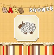 cute baby shower card with sheep