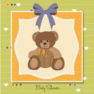 Welcome Baby Card with Teddy Bear N2