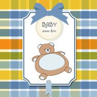 baby shower card with teddy bear toy N6