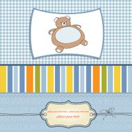 baby shower card with teddy bear toy N7