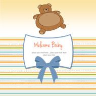 baby shower card with teddy bear toy N8