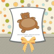 baby shower card with teddy bear toy N9