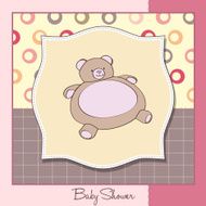 baby shower card with teddy bear toy N10