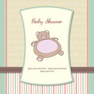 baby shower card with teddy bear toy N11